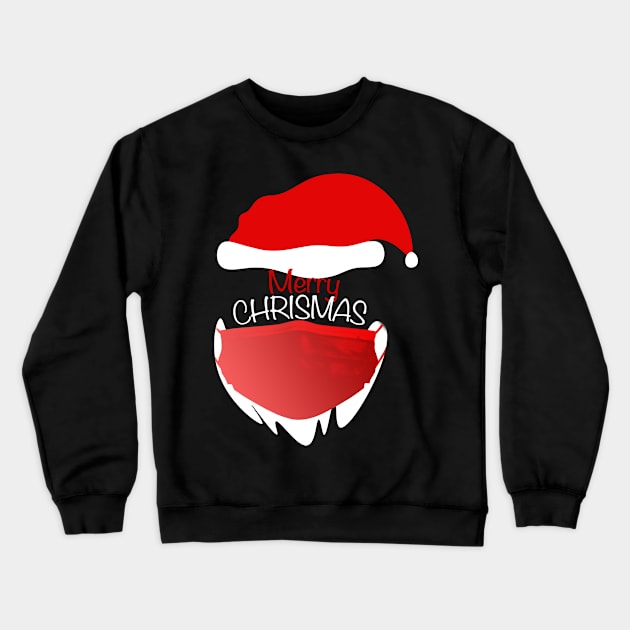 funny merry christmas with mask snow xmas Crewneck Sweatshirt by FoolDesign